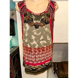 RARE VINTAGE 80's SAVE THE QUEEN MADE IN ITALY BEADED TOP S